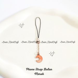 Strap Phone Bulan Merah // Gantungan Aksesoris Hp Bulan Merah