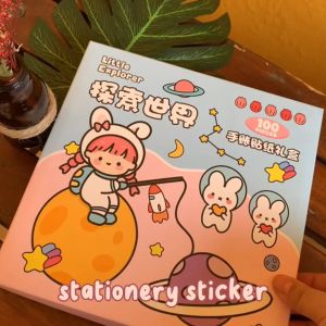 Rokeet Cute Sticker Gift Box Waterproof Isi 100 pcs Sticker Aesthetic Lucu