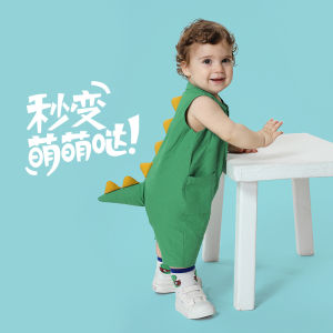 Baby Dinosaur Style Romper Jumpsuit Summer Pure Cotton Thin Baby Summer Romper Loose Cartoon Newborn