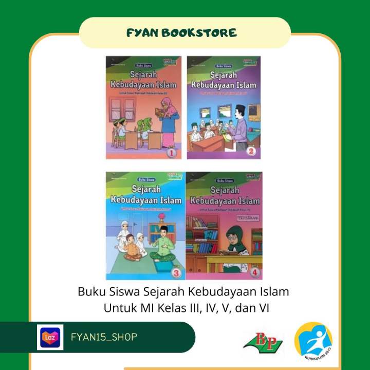 Fyan Book Store: Buku Siswa Sejarah Kebudayaan Islam Madrasah Ibtidaiah, Buku SKI SD/MI, Buku SKI CV Bina Pustaka Jilid 1, 2, 3, 4, Buku Cetak Madrasah Sejarah Kebudayaan Islam SD/MI Kurikulum KMA No.183 Tahun 2019