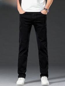 HENGYUANXIANG | High Elasticity Black Jeans Mens Fashionable Slim Fit Long Trousers Spring Autumn Seasonal Youthwear Urban Style Wear Resistant