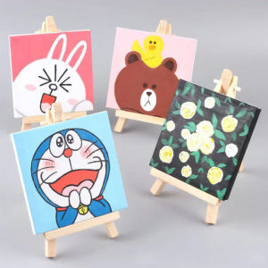 5/10 Sets Blank Canvas Acrylic Paint Painting Craft Drawing Mini Easel Kit Art Supplies For Children