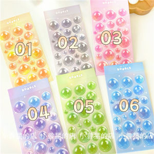 Colorful Candy Bubble Stickers Laser Bottoming Versatile Photo Decorative Gukka Sticker Transparent Glue Resistant Paper