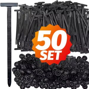 Universal Nylon Cable Ties Buckle Replaceable Auto Fenders Guard Panel Zip Ties with Pin Button Car Daily Repair Fastening Strap