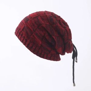 Winter Hat Scarf Dual Purpose Set Women Beanies Fleece Hat Knitted Plush Wool Cap Mens Outdoor Windproof Protect Face Neck Hats
