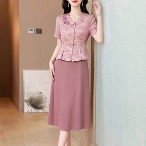MAIMEI | Chinese-style Layered Womens Summer Dress Party Wear Luxurious Elegant