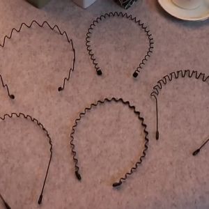 5pcs/Set Simple Black Wavy Hair Head Hoop Band Sport Headband Metal Hairband