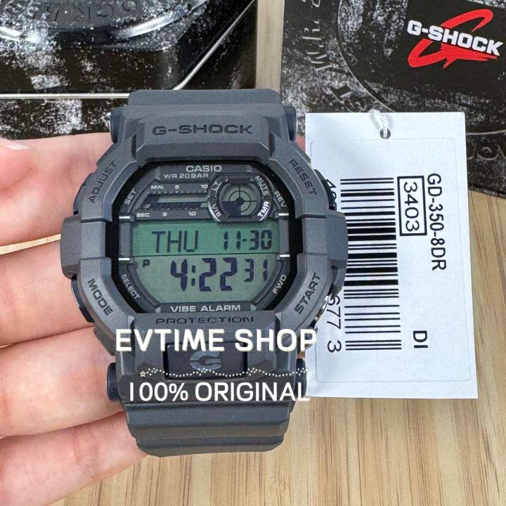 Casio G-Shock Men's Digital Watch GD-350-8DR Unisex Vibrate Alarm Rubber  Strap 200m Water Resistant | Lazada