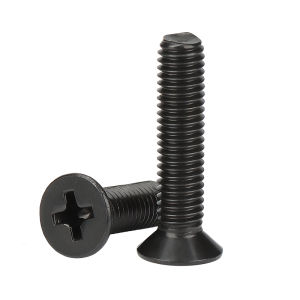 Black 304 Stainless Steel Cross Recessed Countersunk Screws