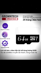 Thẻ nhớ micro SDXC 64GB chống lag - Tương thích điện thoại máy quay camera lưu hình ảnh dữ liệu nhanh