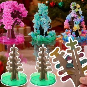 Magic Paper Sakura Crystal Trees DIY Flowering Cherrytree Novelty Toy Boys Girls Gift Christmas Home Xmas Tree Decor Ornament