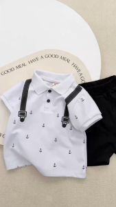 Set bộ polo tay ngắn bé trai in đai công tử kèm quần short size 1 đến 6 tuổi BERNIE KIDS T0135B02