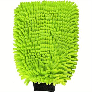 Car Cleaning Microfiber 2-piece Set - Scratch Free and Lint Free High-quality Lint Microfiber Car Wash Gloves - Green