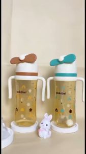 Momosee Botol Susu Wide Neck PP 3IN1 Training Cup Dot Sippy Straw Gravity Ball Anti Kolik 300ML BB22