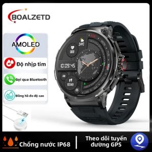 Màn Hình AMOLED GPS NFC Bluetooth Gọi Máy Đo Nhịp Tim IP67 Đồng Hồ Thông Minh Chống Nước 1.85 Màn Hình HD Dành Cho Nam Giới Theo Dõi Sức Khỏe Theo Dõi Giấc Ngủ Nhắc Nhở Tin Nhắn