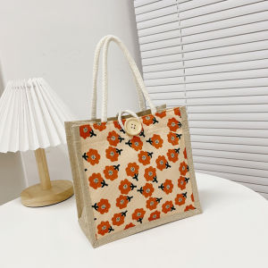 Fashionable Japanese Style Lunch Bag Jute Handbag