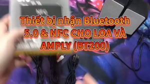 Hộp Bluetooth âm thanh không dây BT200 NFC V5.0 kết nối loa và amply tiện lợi