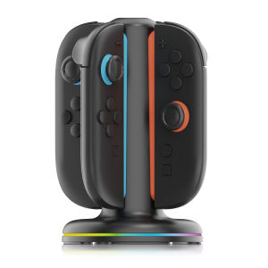 Charging Dock for Switch 2 Accessories for Switch 4 Joy conCharger with 9 Touch LED Light Effects PG-SW2052