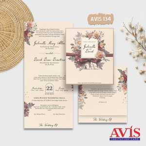 (Isi 100 pcs) Blangko Kertas Undangan Pernikahan AVIS 134 Harga Termurah Gratis File Setting