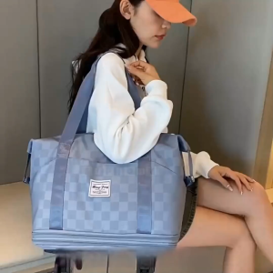 Tas travel roda/Tas travelling/Travel bagpack/ Multifungsi/Tas Bagasi/Memohon travel lipat tahan air Kapasitas besar dengan roda