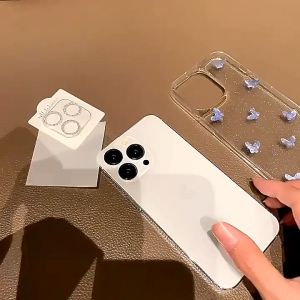 Pelindung Lensa Kaca Berlian Berkilau untuk iPhone 15, 14, 12, 11, 13 Pro Max, 14 Plus