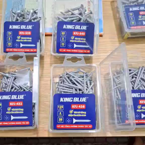 Hộp đinh vít bắt tường bê tông không dùng tắc kê King Blue bền hạn chế ăn mòn rỉ sét