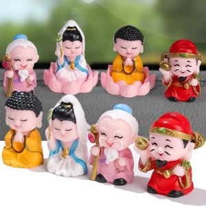 New Year God of Fortune Car Center Console Ornament Fortune and Good Luck Car Small Fairy Ornament Fun Decorative Accessories
