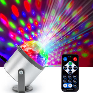 Disco Ball Dj Night Lights Sound Activated Rgb Rotating Stage Strobe Lamp for Home Room Birthday Decor Wedding Dance Parties