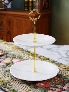 Đĩa Đựng Trái Cây Bằng Gốm Sứ Hình Nữ Thần Nổi Màu Trắng Phong Cách Trung Hoa Cổ Điển Đĩa Đựng Trái Cây Hai Lớp Cho Phòng Ăn