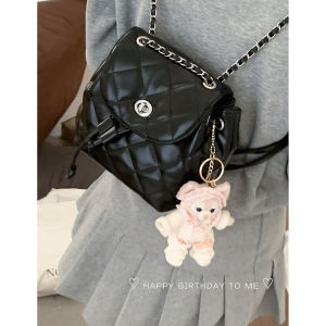 Fashionable Diamond Pattern Womens Backpack New Arrival 2024 Chic Chain Strap Versatile Bucket Bag for Casual Use