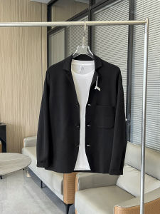 Loose Fit Mens Knitted Jacket Sweater Coat Elastic Comfortable Business Casual Style Long Sleeve Shirt Island Country Style