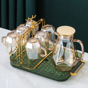 Luxury Home Use Tea Set Tea Cup Cooling Water Pot Tray Drainage Tea Water Plate Living Room Water Pot Storage Cup Holder
