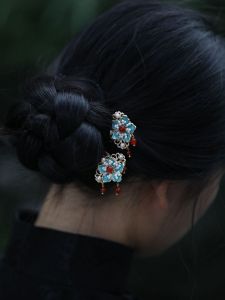 Mo Shang Qian Original Design Hair Comb Chinese Style Accessories with Lotus Flower and Beads for Bouffant Hair Clip