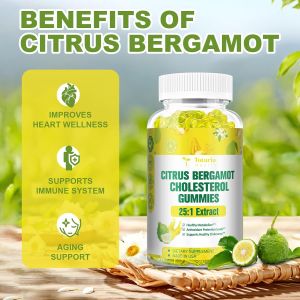 Totaria Sugar Free Citrus Bergamot Gummies for Healthy Cholesterol - All Natural Supplements 25:1 Extract from Italian Bergamot Supplement for High Cholesterol Support Healthy Anti-Aging