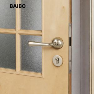 BAIBO | Quiet Nickel Bedroom Door Lock