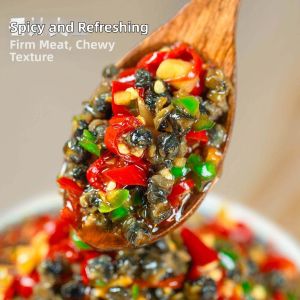 Farm Specialty Snack Helix Snail Meat with Hunan Diced Pepper and Chili Sauce Spicy Canned