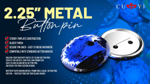 MP00 CUYI Button Pin Metal Backing DIY Badges 2.25 inches