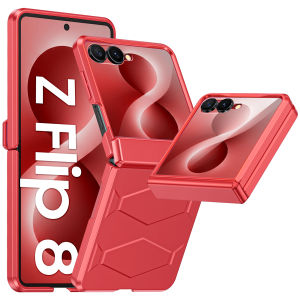 For Galaxy Z Flip 8 Built-in Tempered Glass Screen Protector Hinge Protection Shockproof Anti-Drop Phone Case-Purple