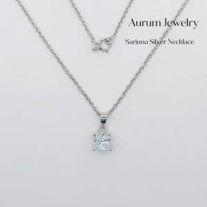 สร้อยคอ จี้เพชร cz ทรงสี่เหลี่ยม เงินแท้ รุ่น Sarinna Necklace (ราคาต่อ 1 เส้น)