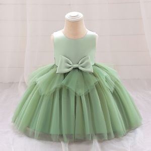 MQATZ Baby Girls Birthday Dress For 1 2 Year Newborn Baptism Pink Green Clothes Toddler Kids Elegant Christening Party Gown L2185XZ