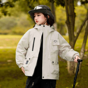 MPW | Girls Outdoor Three-in-One Detachable Thick White Duck Down Jacket Autumn Winter Coat MPW Polyester Fiber Workwear Style Childrens Clothing