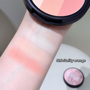 SHAQINUO Three-color Blush Matte Pearlescent Contouring and Long-lasting Powder Delicate Three-Color Rouge