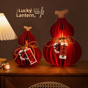 Lucky Gourd Ornaments Horse Year New Year Decorations Glowing Festive Tabletop Decorations Creative Gifts for Living Room