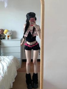 Bộ Đồ Hai Mảnh Hở Vai Gợi Cảm Ngọt Ngào Cho Nữ Mùa Hè 2025 Bộ Đồ Hai Mảnh Ngắn Cạp Cao Phong Cách Ngọt Ngào Gợi Cảm