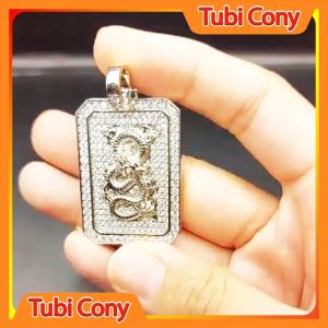 Mặt dây chuyền rồng mạ bạch kim tinh xảo từng chi tiết M1305-209-UA - Mang đi chơi đi tiệc rất đẹp