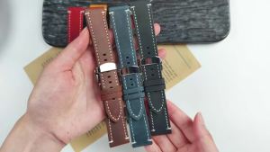 18mm 19mm 20mm 22mm 21mm24mm Retro Cowhide Watchbands Strap Brown Leather Butterfly Buckle Bracelet for Samsung Galaxy 7/6/5/4/3