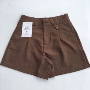 Quần short nữ cạp cao không đai chất liệu tuyết mưa cạp V đẹp sang mã 555