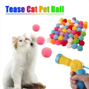 Cat Toy Interactive High Fun Toy Transmitter Plush Ball Launches Quiet High Bounce Ball To Tease The Cat