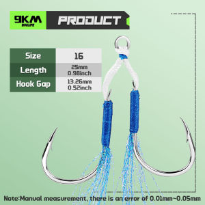 20Pcs Fishing Assist Hook Jig Jigging Braid Saltwater Heavy for Tuna Tungsten
