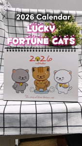 [NEW! 2026 SG READY STOCK] Lucky Fortune Cats 2026 Singapore Desktop Calendar